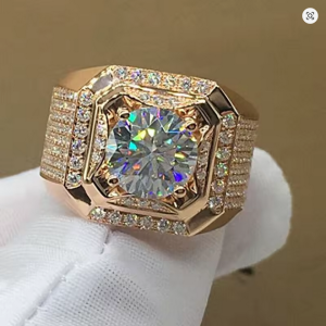 Großer, weißer Zirkonia-Ring für Damen und Herren