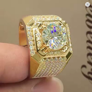 Big White Crystal CZ Ring For Women Men Fashion