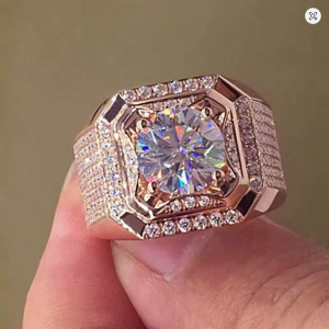 Big White Crystal CZ Ring For Women Men Fashion