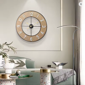 Wanduhr aus massivem Holz, geräuschlos, ideal für Wohnzimmer und Zuhause
