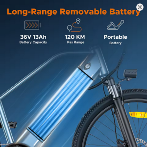 HillMiles MileTrail Electric Mountain Bike, 250W