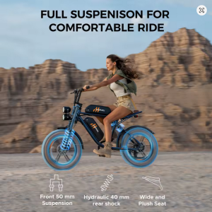 HillMiles MileZoom1 Fat Tire E-bike, 250W motor