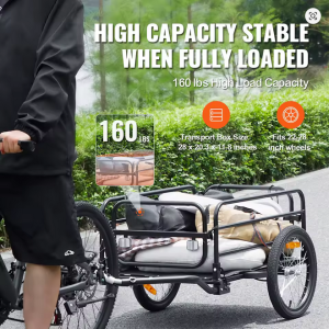 SucceBuy 160 lbs Bike Cargo Trailer Foldable Storage Bicycle Wagon Cart
