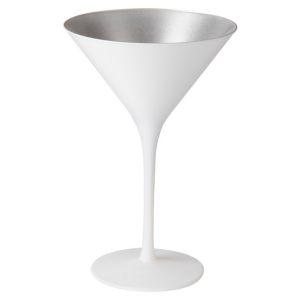 Cocktail glass Olympic - White-Silver - 24 cl - Set of 6 pieces.