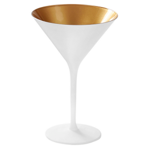 Cocktailglas Olympic - Wit-Goud - 24 cl - Set v. 6 stuks.
