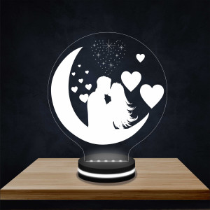 Love couple on the moon