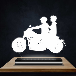 The Couple on motorcycle