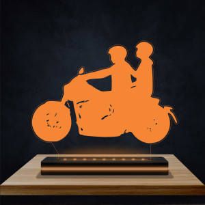 The Couple on motorcycle